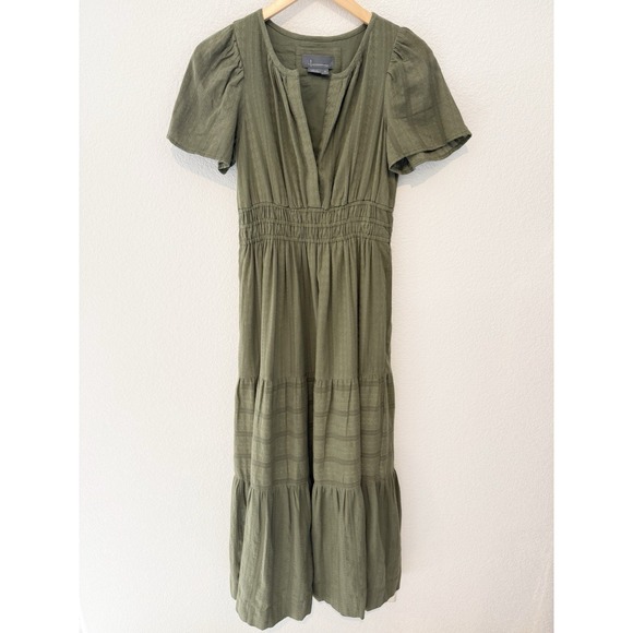 Anthropologie Dresses & Skirts - Anthropologie Somerset Floral Maxi Dress XS Green Cotton Prairie Cottage